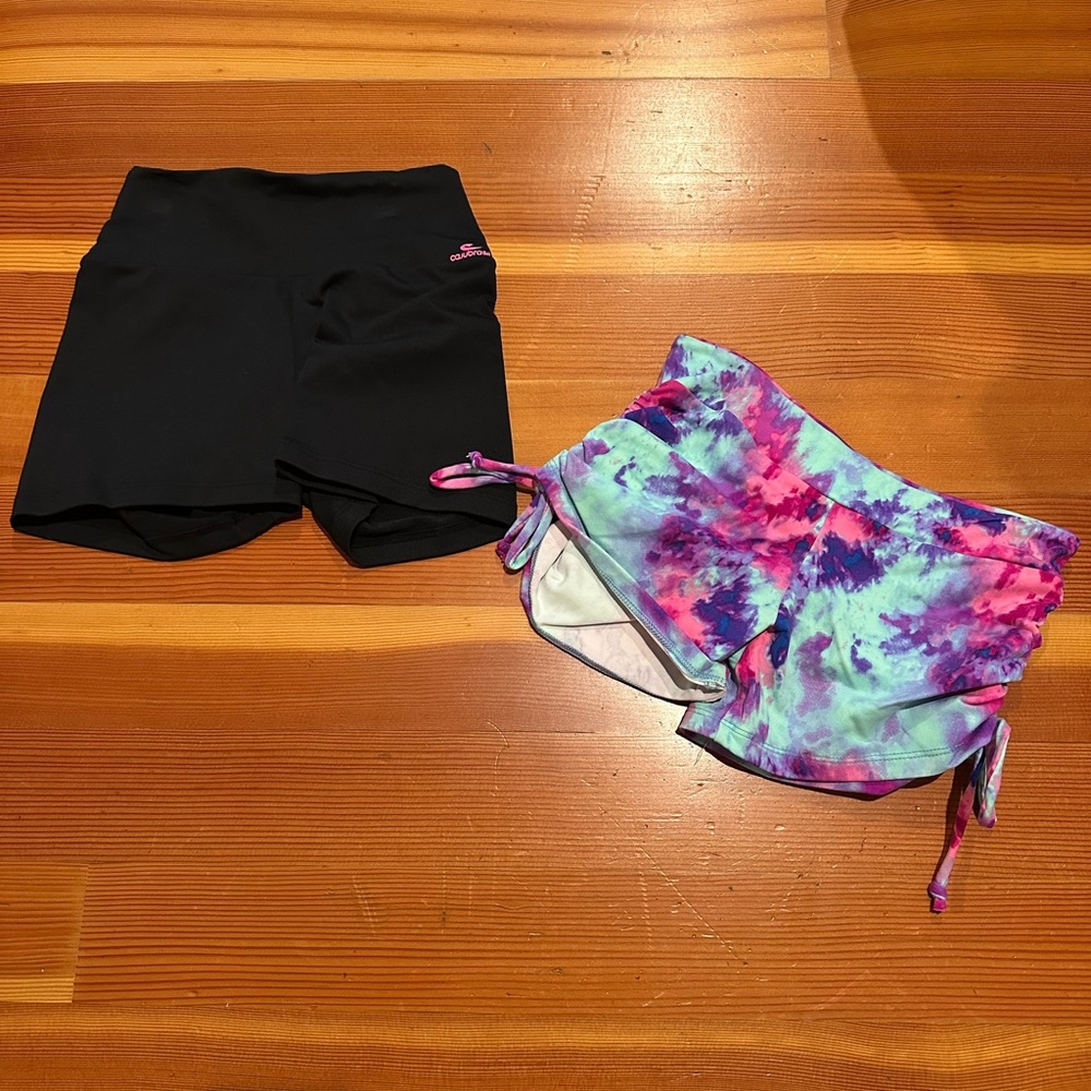 Black and Tie-Dye Athletic Shorts Set